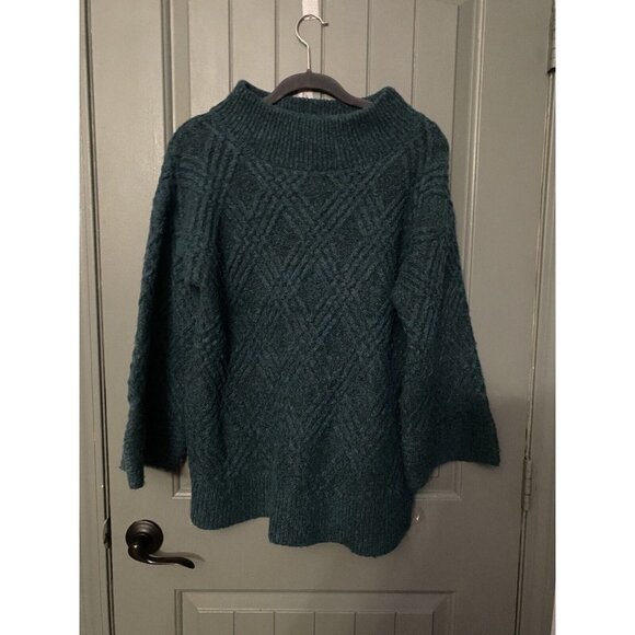 Soft Surroundings Women’s Sweater Size S  Bell Sleeve Wool Blend Mock Neck Top - Picture 1 of 10